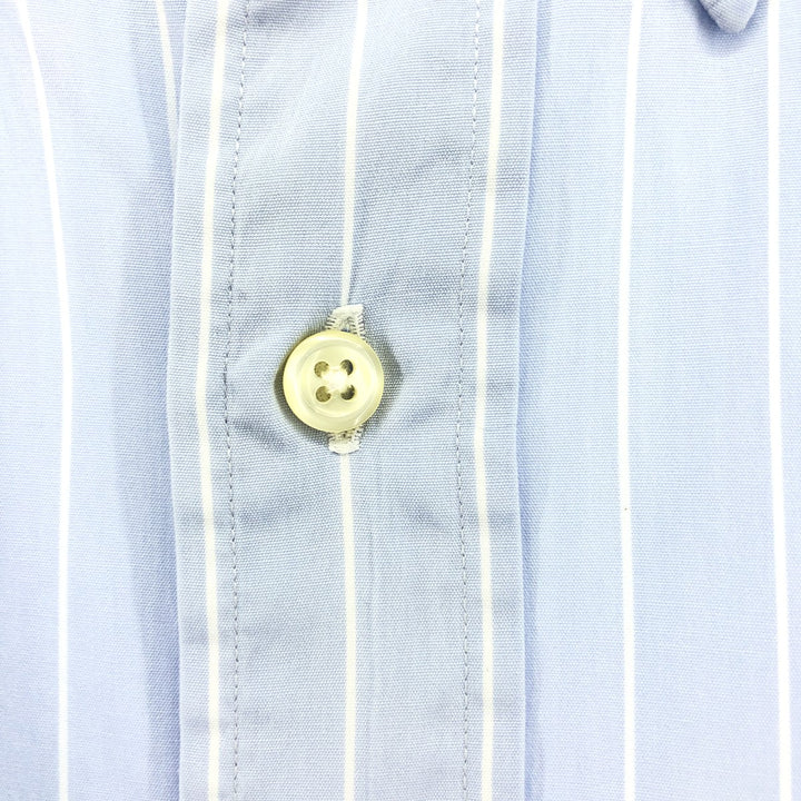 Ralph Lauren Classic Fit Short Sleeve Button Down Striped Shirt Men's XL Size Short Sleeve cotton Blue type light blue Vintage Second Hand