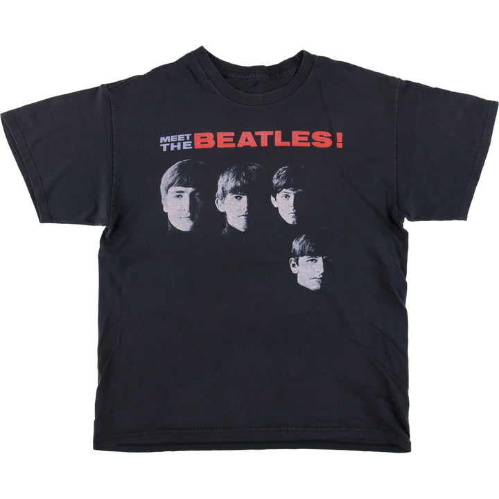 THE BEATLES Band T-shirt, Men's M size cotton black type Vintage Second Hand