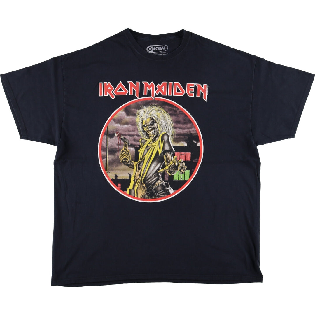 Global IRON MAIDEN Iron Maiden Band T-shirt Band T Men's XL size cotton black type Vintage Second Hand