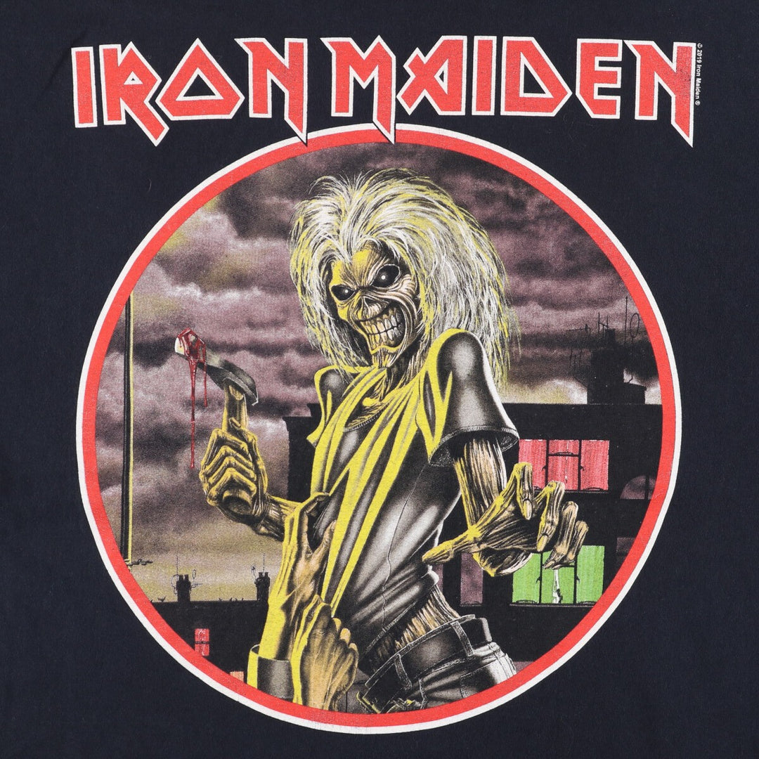 Global IRON MAIDEN Iron Maiden Band T-shirt Band T Men's XL size cotton black type Vintage Second Hand