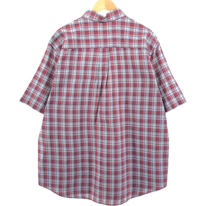 Carhartt Check Pattern Button-down Short Sleeve Work Shirt, Men's XL cotton red type Vintage Second Hand