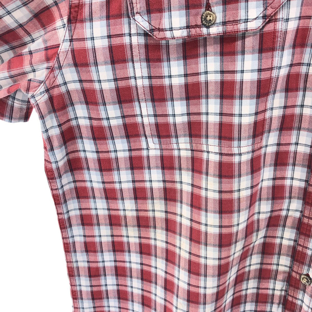 Carhartt Check Pattern Button-down Short Sleeve Work Shirt, Men's XL cotton red type Vintage Second Hand