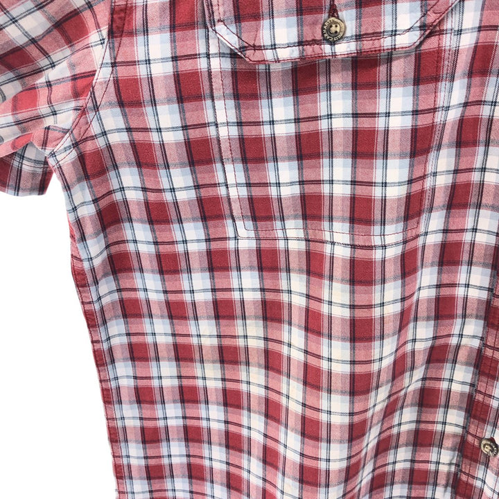 Carhartt Check Pattern Button-down Short Sleeve Work Shirt, Men's XL cotton red type Vintage Second Hand