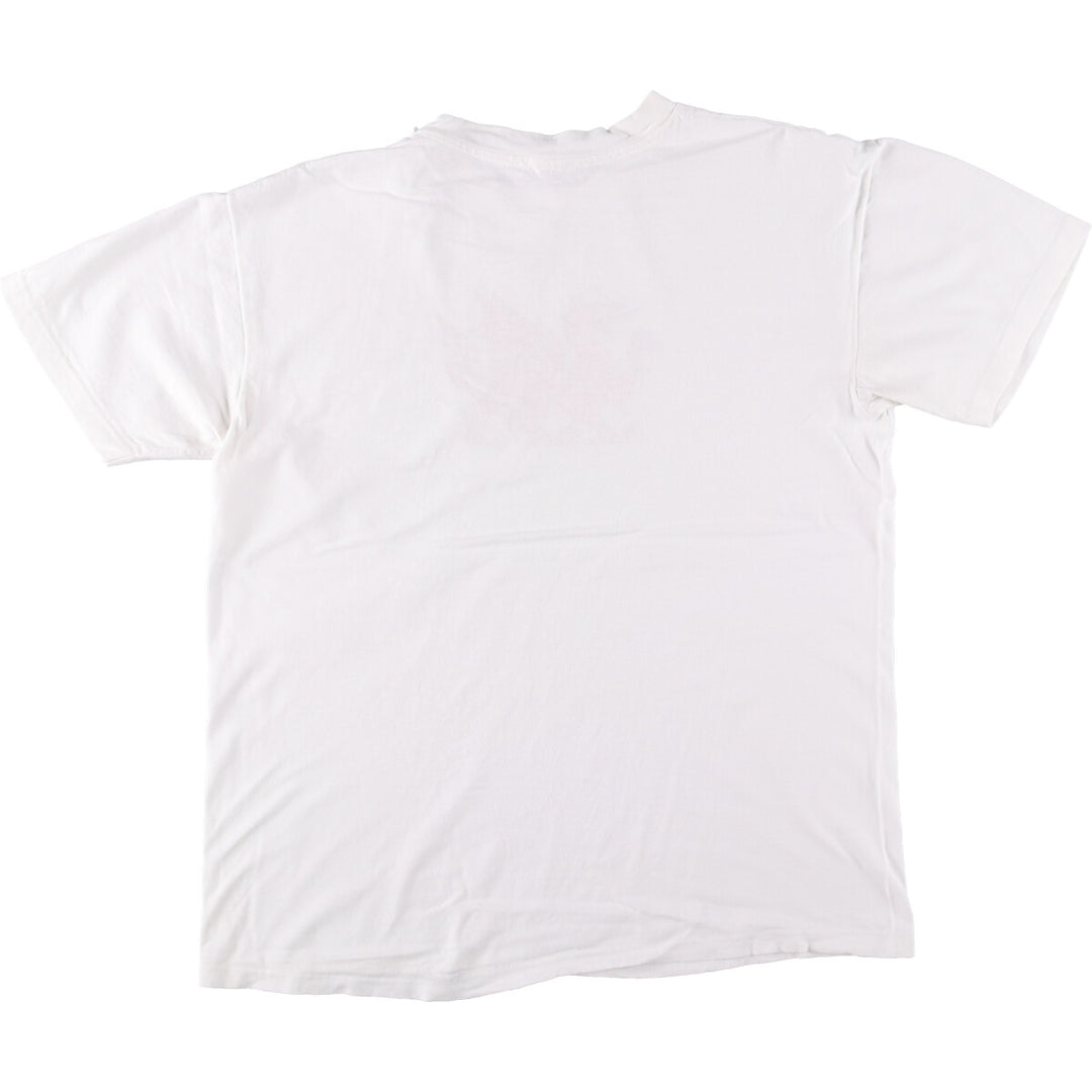 90'S Hanes BEEFY-T Dragon Pattern Print T-shirt Made in USA Men's XL Vintage cotton white type Vintage Second Hand