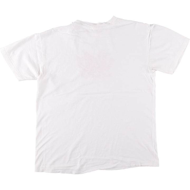 90'S Hanes BEEFY-T Dragon Pattern Print T-shirt Made in USA Men's XL Vintage cotton white type Vintage Second Hand