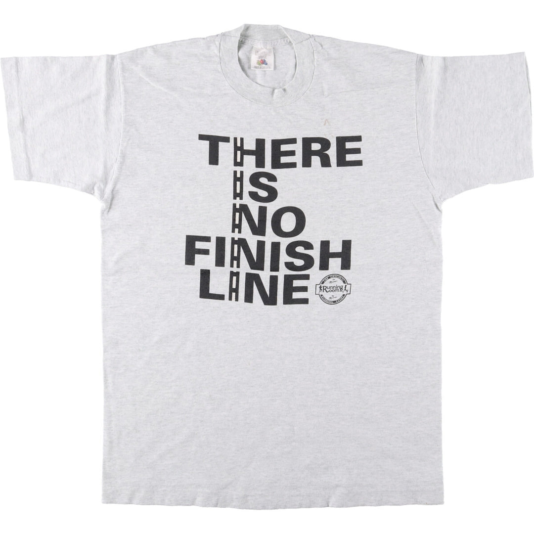 90'S Fruit of the Loom Message Print T-Shirt Made in Canada Men's Size L Vintage cotton gray type Vintage Second Hand
