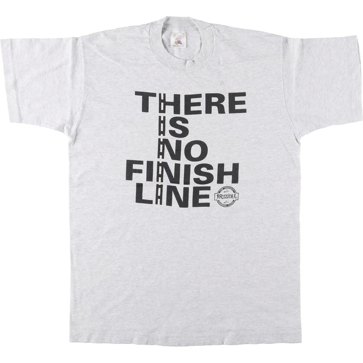 90'S Fruit of the Loom Message Print T-Shirt Made in Canada Men's Size L Vintage cotton gray type Vintage Second Hand