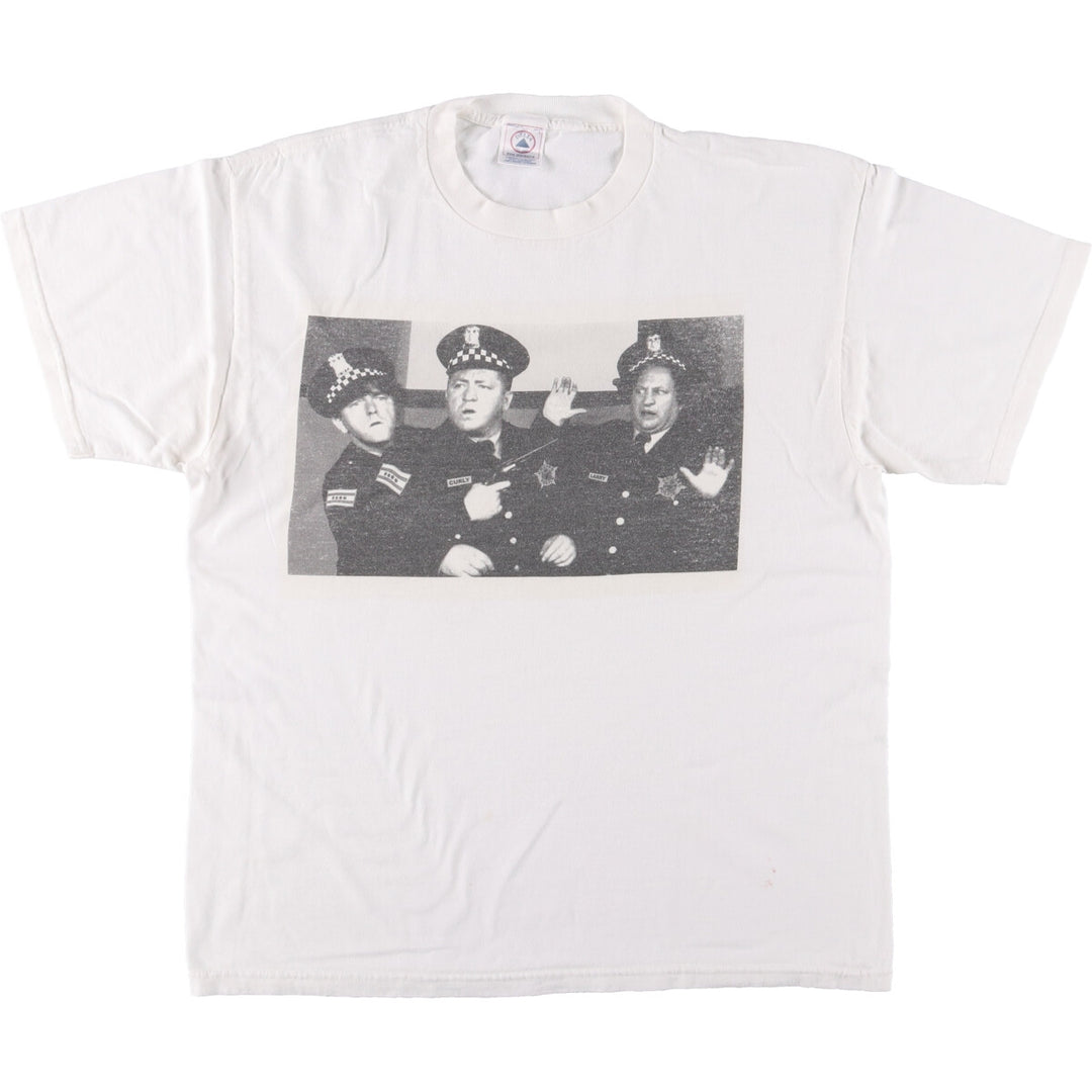Delta The Three Stooges Movie T-shirt, Men's L size cotton white type Vintage Second Hand