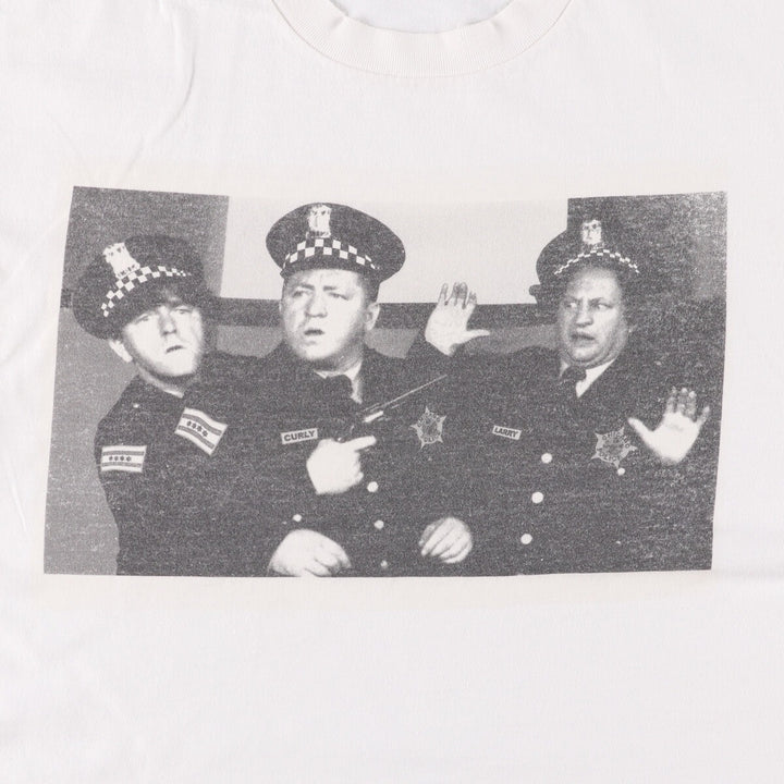 Delta The Three Stooges Movie T-shirt, Men's L size cotton white type Vintage Second Hand