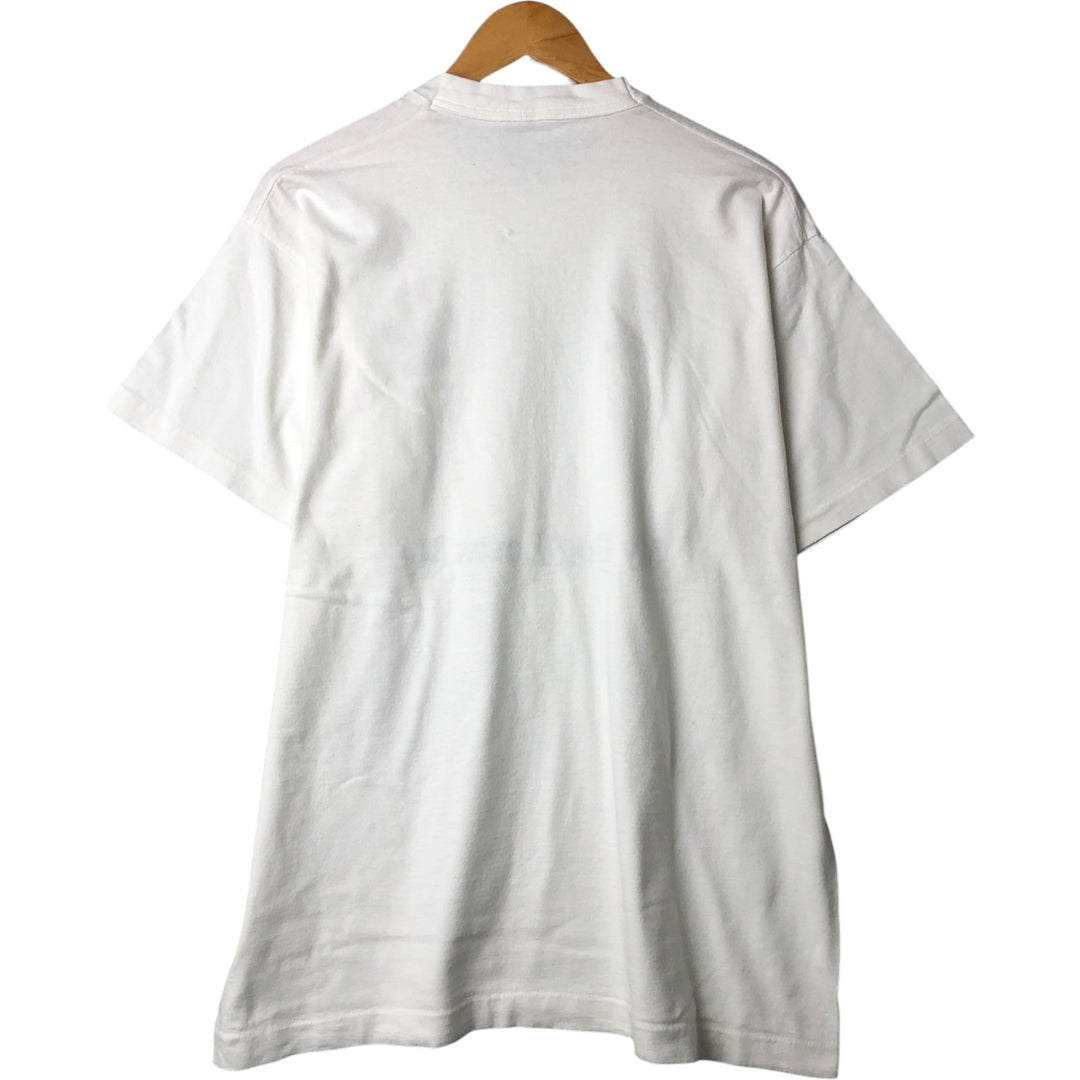90'S Fruit of the Loom Heavy Cotton Printed T-Shirt Made in USA Men's XL Vintage cotton white type Vintage Second Hand