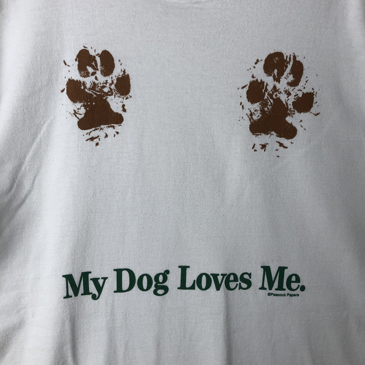 90'S Fruit of the Loom Heavy Cotton Printed T-Shirt Made in USA Men's XL Vintage cotton white type Vintage Second Hand
