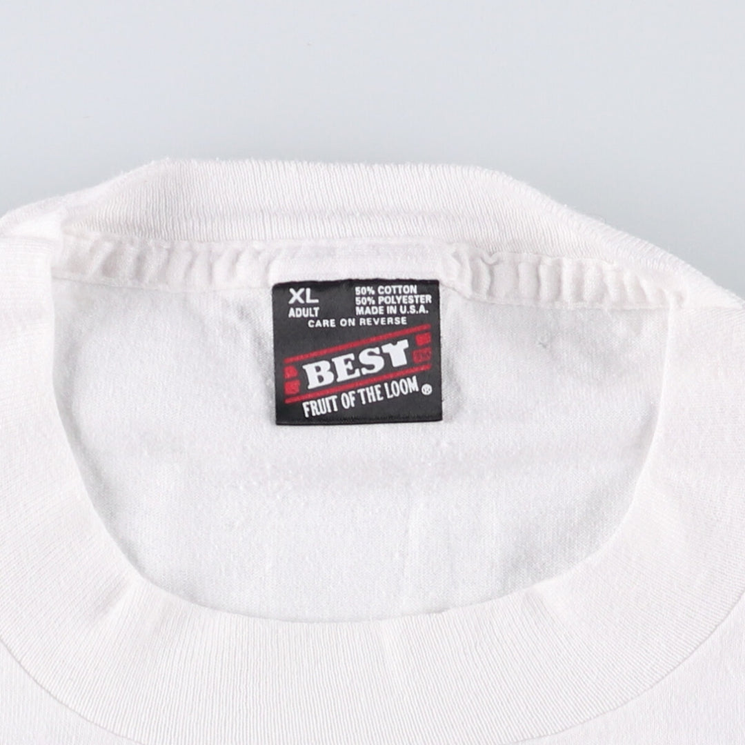 90'S Fruit of the Loom NJCASA Printed T-Shirt Made in USA Men's XL Short Sleeve Vintage cotton white type Vintage Second Hand