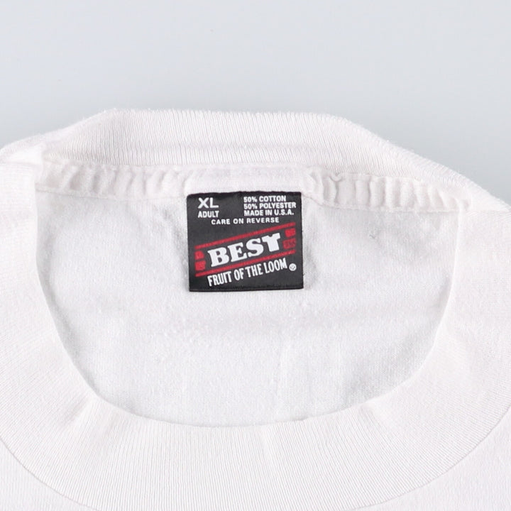 90'S Fruit of the Loom NJCASA Printed T-Shirt Made in USA Men's XL Short Sleeve Vintage cotton white type Vintage Second Hand