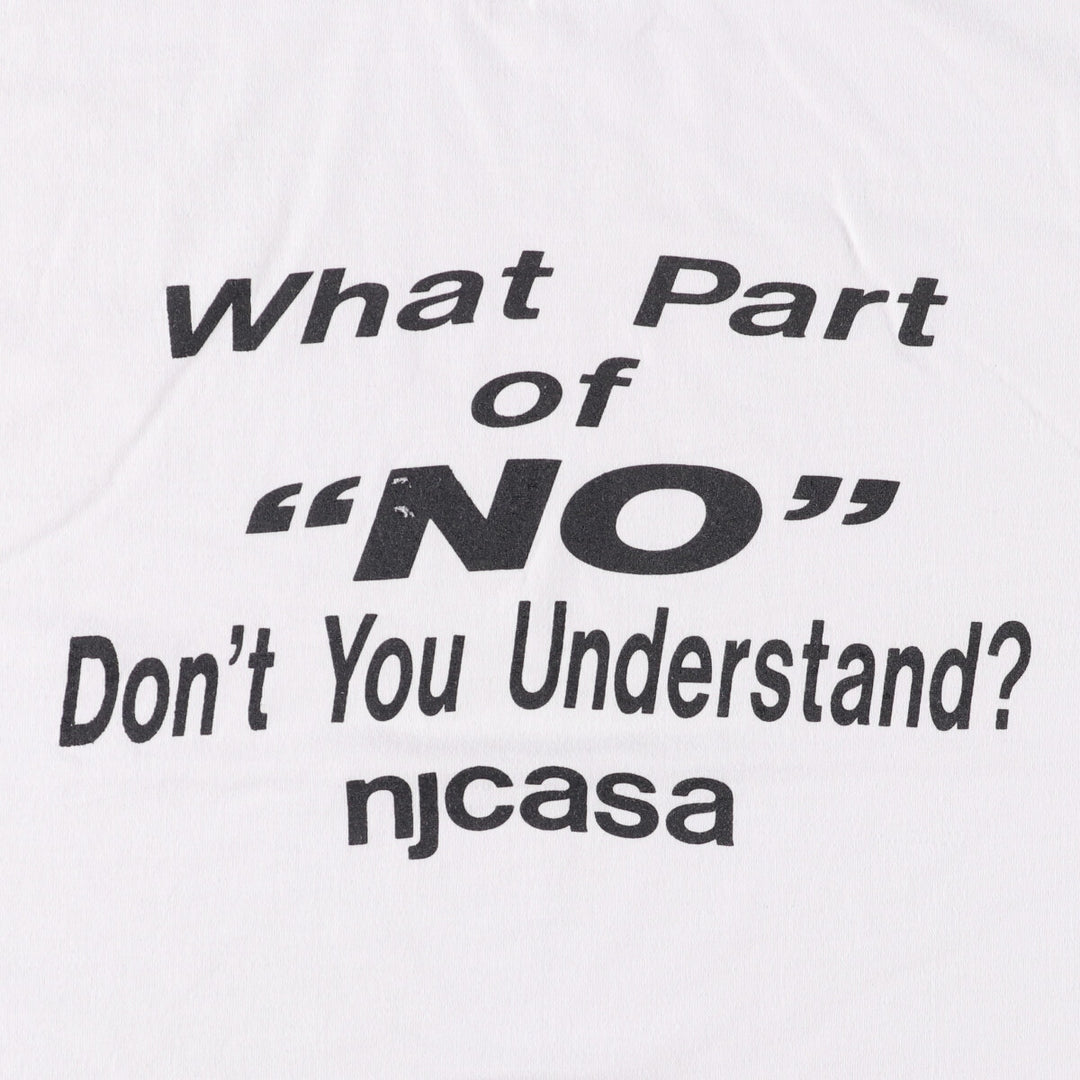 90'S Fruit of the Loom NJCASA Printed T-Shirt Made in USA Men's XL Short Sleeve Vintage cotton white type Vintage Second Hand