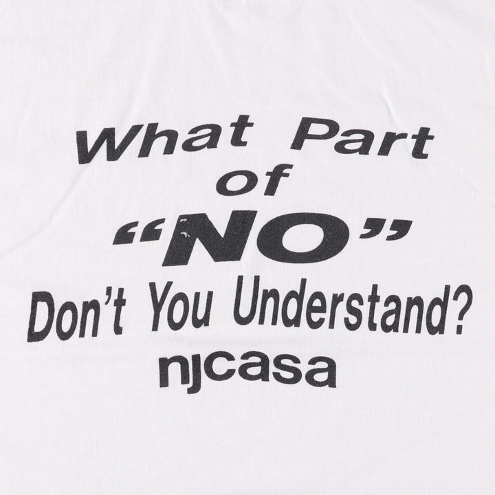 90'S Fruit of the Loom NJCASA Printed T-Shirt Made in USA Men's XL Short Sleeve Vintage cotton white type Vintage Second Hand