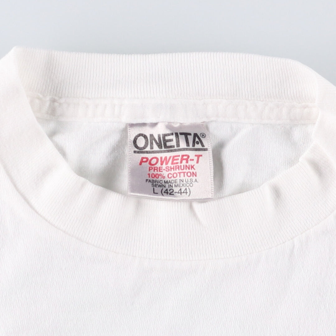 90'S ONEITA Salt Lake City Fire Department Hazmat Squad 6th Company Printed T-Shirt Men's L Size Vintage cotton white type Vintage Second Hand