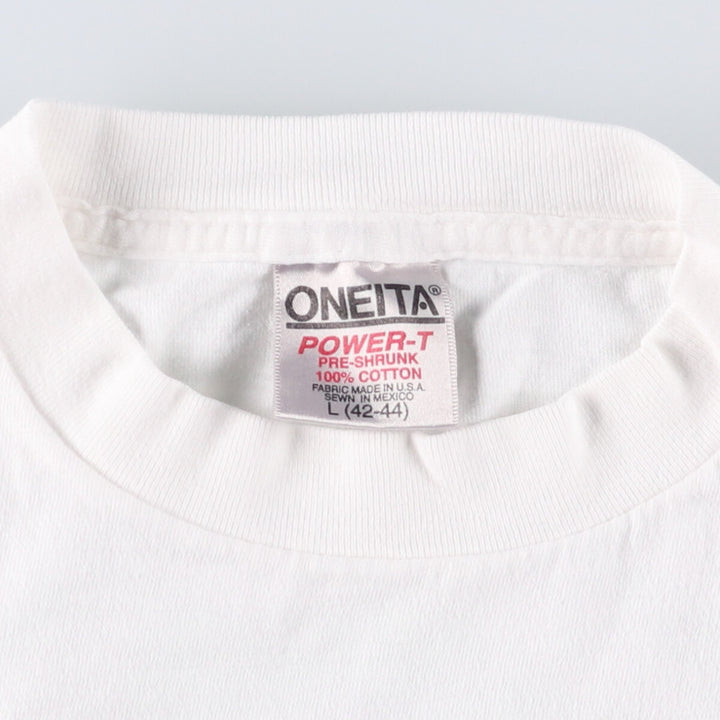 90'S ONEITA Salt Lake City Fire Department Hazmat Squad 6th Company Printed T-Shirt Men's L Size Vintage cotton white type Vintage Second Hand