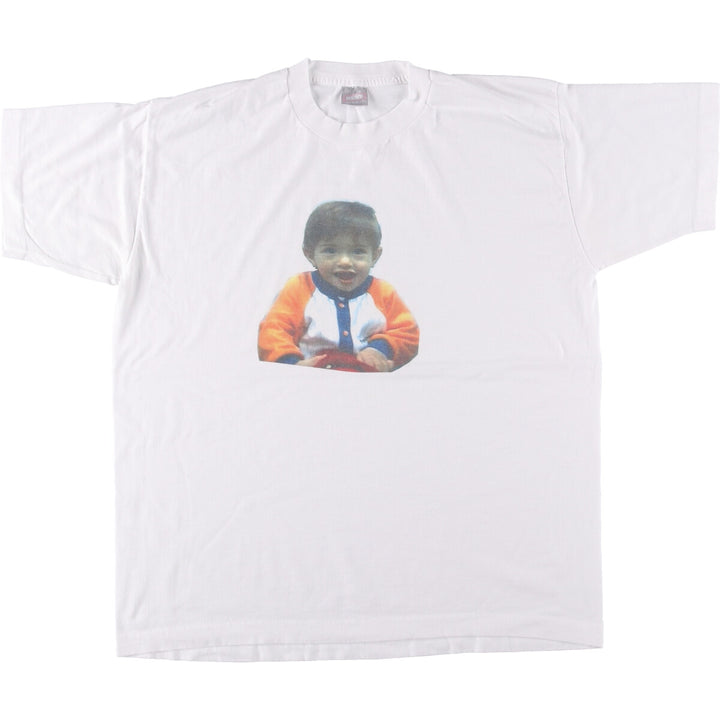 90'S Fruit of the Loom FRUIT OF THE LOOM Who's That? Photo T-shirt Made in USA Men's XL Vintage cotton white type Vintage Second Hand