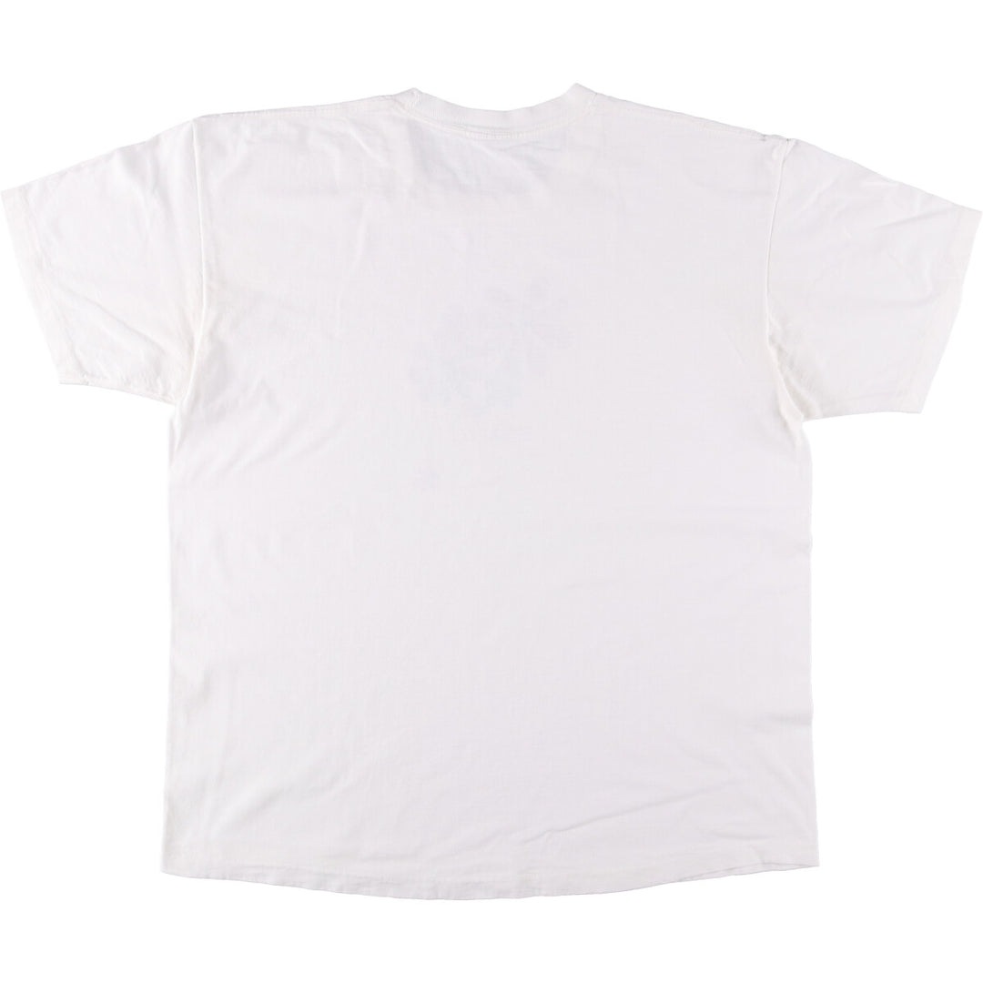 90'S ESPRIT floral print T-shirt, men's XL size, vintage unclear white type Vintage Second Hand