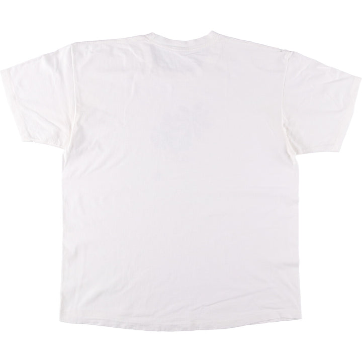 90'S ESPRIT floral print T-shirt, men's XL size, vintage unclear white type Vintage Second Hand