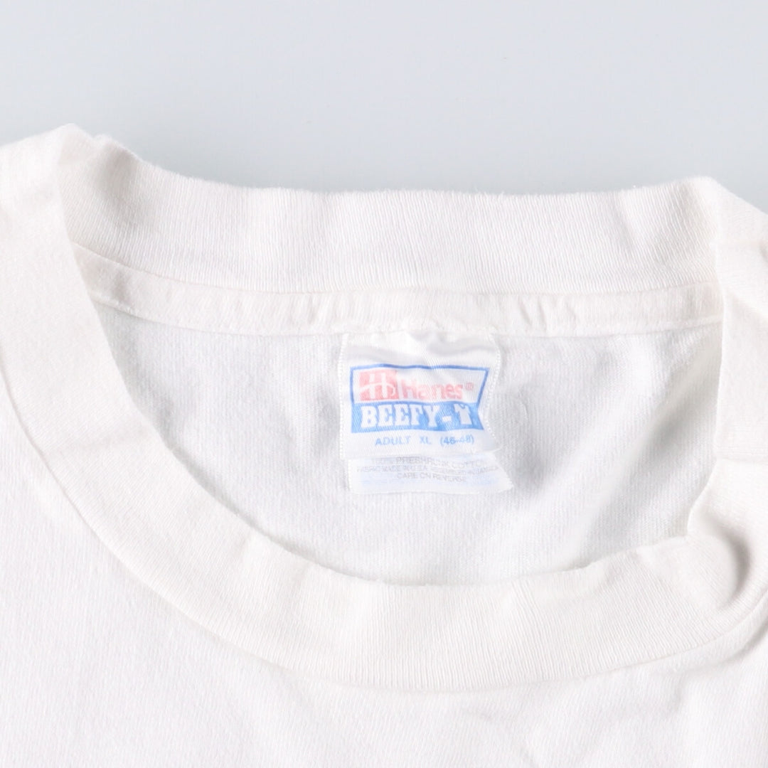90s-00'S Hanes BEEFY-T Stars and Stripes Printed T-Shirt Men's XL Vintage cotton white type Vintage Second Hand