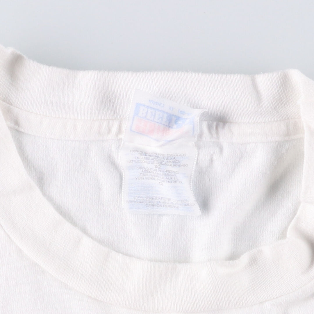 90s-00'S Hanes BEEFY-T Stars and Stripes Printed T-Shirt Men's XL Vintage cotton white type Vintage Second Hand