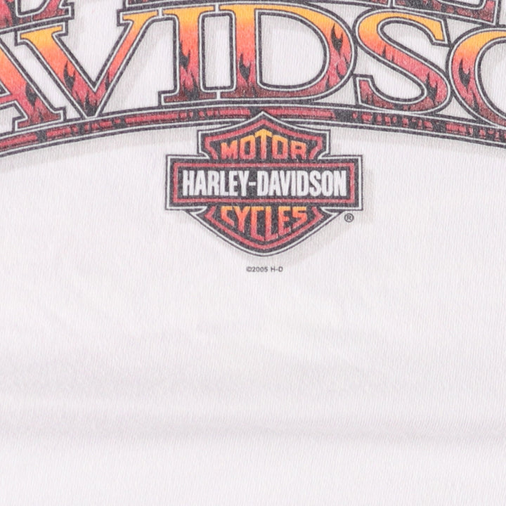 00'S Harley-Davidson Long Sleeve T-Shirt Made in USA Men's Size L cotton white type Vintage Second Hand