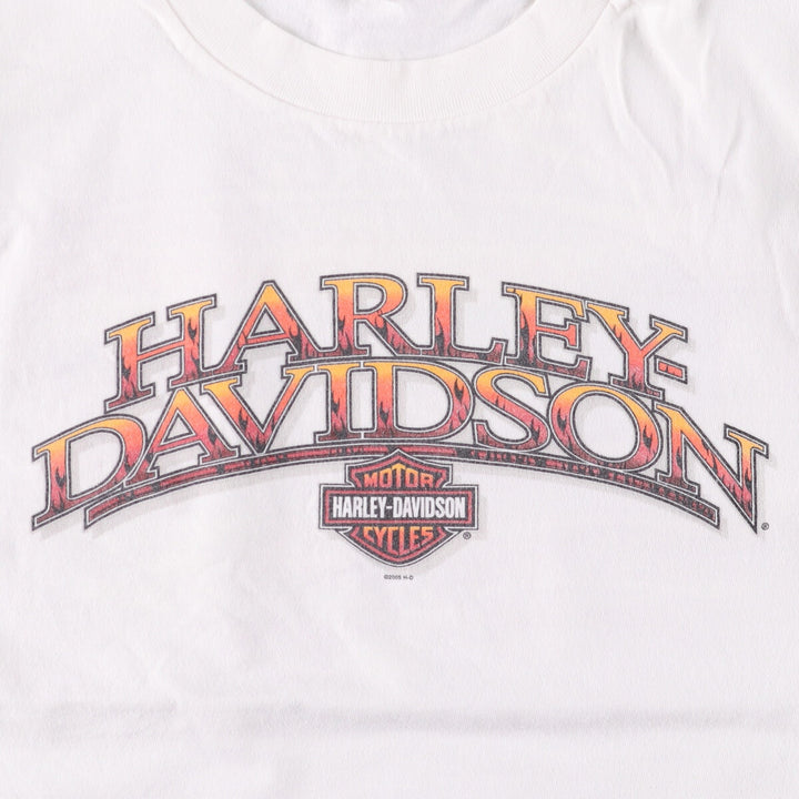 00'S Harley-Davidson Long Sleeve T-Shirt Made in USA Men's Size L cotton white type Vintage Second Hand