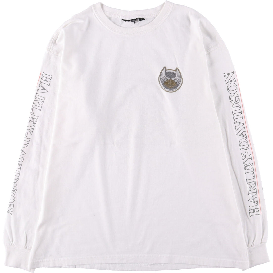 00'S Harley-Davidson Long Sleeve T-Shirt, Men's Size L unknown white type Vintage Second Hand
