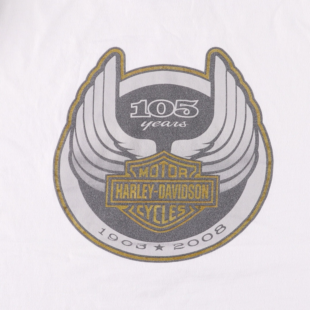 00'S Harley-Davidson Long Sleeve T-Shirt, Men's Size L unknown white type Vintage Second Hand