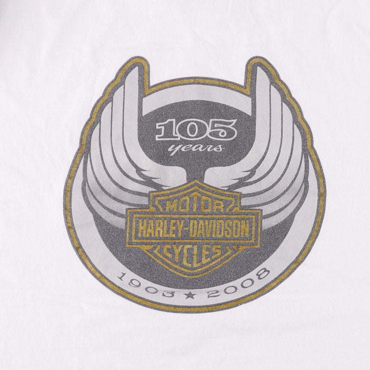 00'S Harley-Davidson Long Sleeve T-Shirt, Men's Size L unknown white type Vintage Second Hand