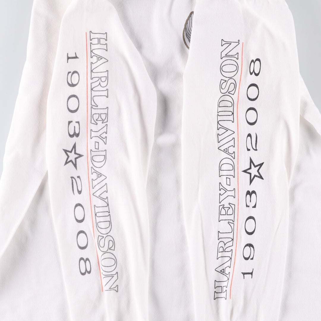 00'S Harley-Davidson Long Sleeve T-Shirt, Men's Size L unknown white type Vintage Second Hand