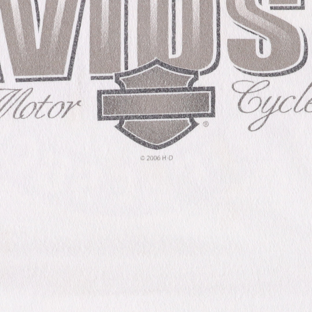 Harley-Davidson Long Sleeve T-Shirt Made in USA Men's Size L cotton white type Vintage Second Hand