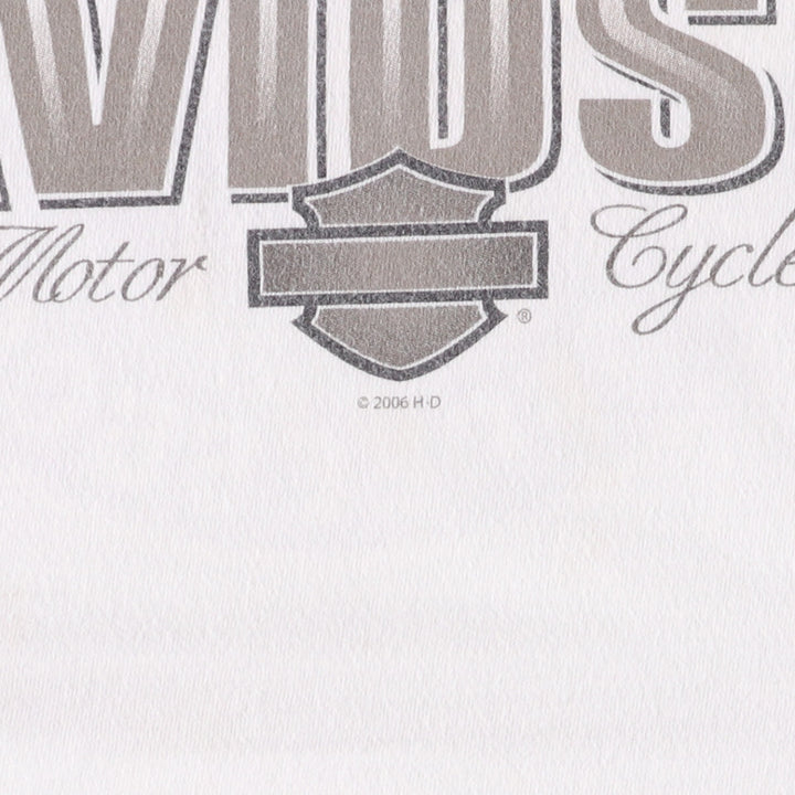 Harley-Davidson Long Sleeve T-Shirt Made in USA Men's Size L cotton white type Vintage Second Hand