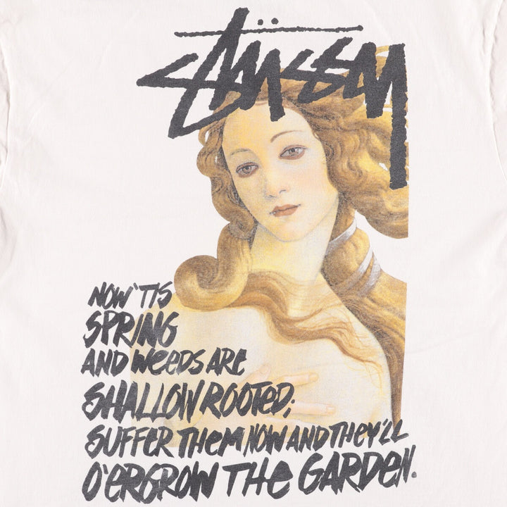 00'S Stussy Venus Long T-shirt, Men's XL size cotton white type Vintage Second Hand