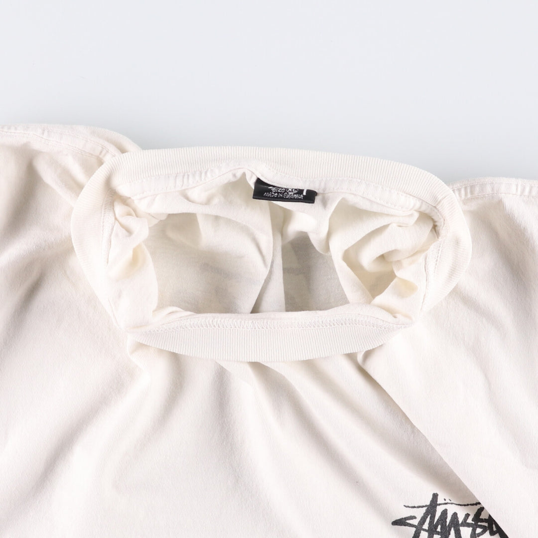 00'S Stussy Venus Long T-shirt, Men's XL size cotton white type Vintage Second Hand