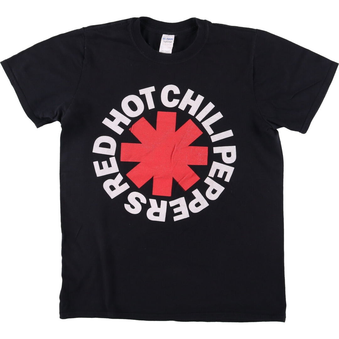 Gildan RED HOT CHILI PEPPERS Band T-shirt, Men's M size cotton black type Vintage Second Hand