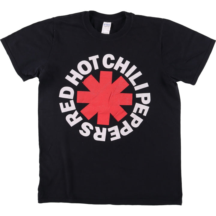 Gildan RED HOT CHILI PEPPERS Band T-shirt, Men's M size cotton black type Vintage Second Hand
