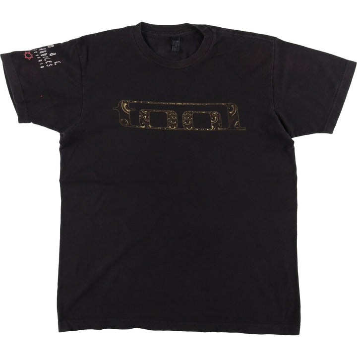 TULTEX TOOL Band T-shirt, Men's M size cotton black type Vintage Second Hand