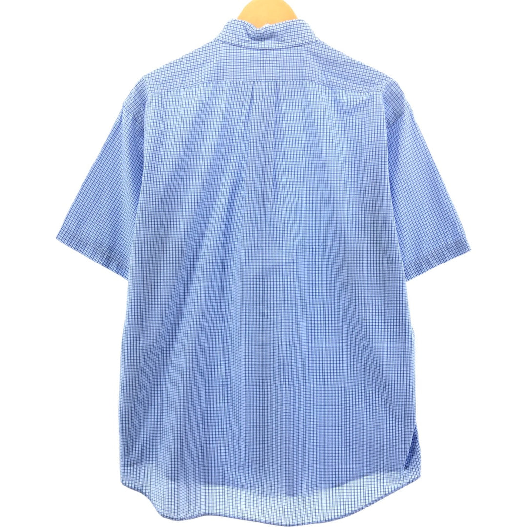 Ralph Lauren BLAKE short sleeve button down check shirt, men's size L cotton blue type Vintage Second Hand