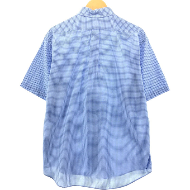 Ralph Lauren BLAKE short sleeve button down check shirt, men's size L cotton blue type Vintage Second Hand