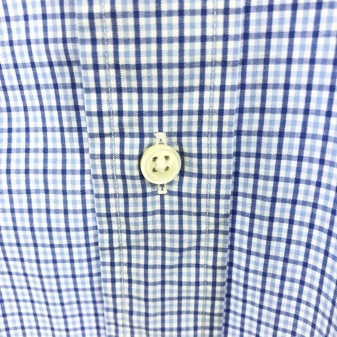 Ralph Lauren BLAKE short sleeve button down check shirt, men's size L cotton blue type Vintage Second Hand