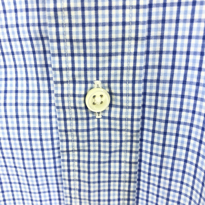 Ralph Lauren BLAKE short sleeve button down check shirt, men's size L cotton blue type Vintage Second Hand