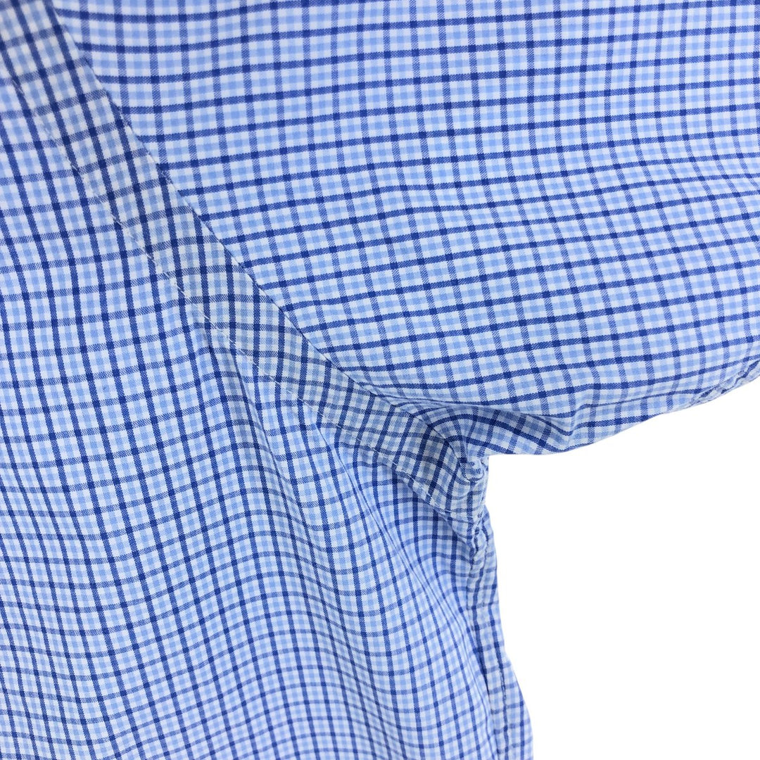 Ralph Lauren BLAKE short sleeve button down check shirt, men's size L cotton blue type Vintage Second Hand