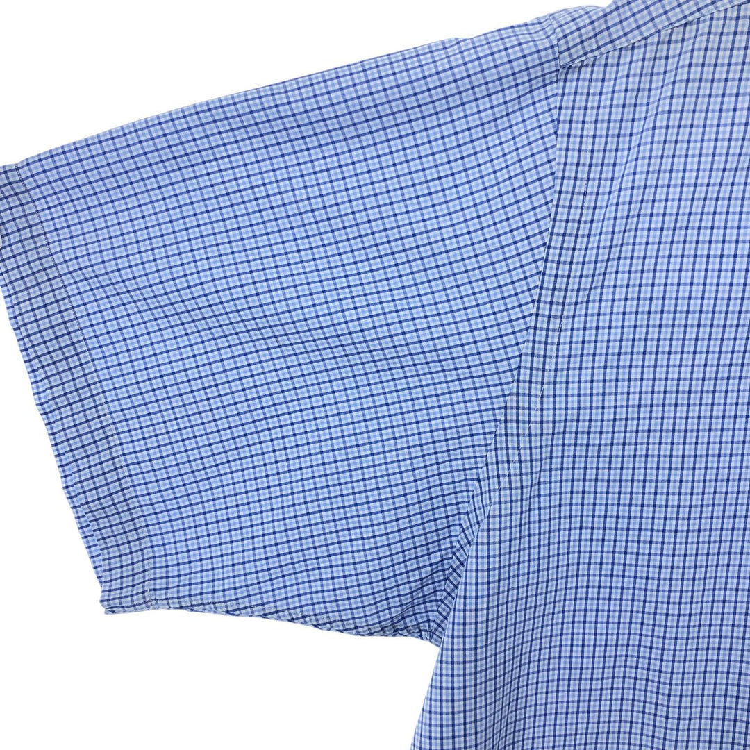 Ralph Lauren BLAKE short sleeve button down check shirt, men's size L cotton blue type Vintage Second Hand