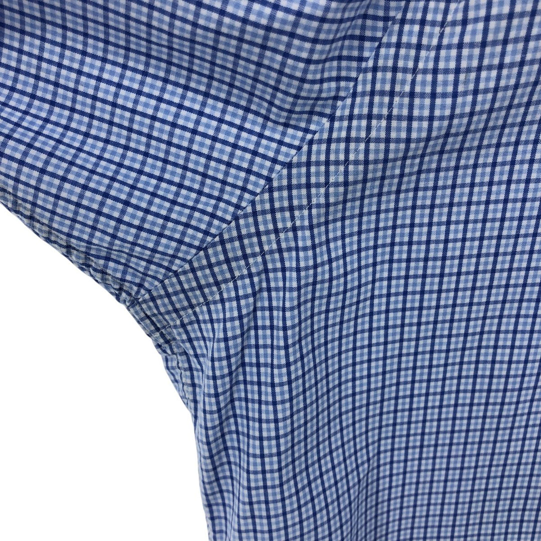 Ralph Lauren BLAKE short sleeve button down check shirt, men's size L cotton blue type Vintage Second Hand