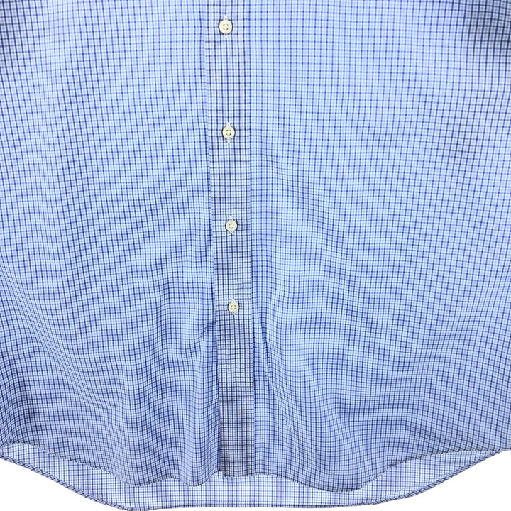 Ralph Lauren BLAKE short sleeve button down check shirt, men's size L cotton blue type Vintage Second Hand