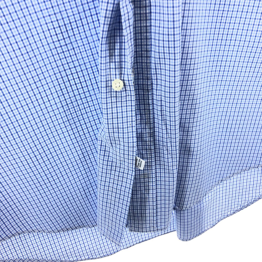 Ralph Lauren BLAKE short sleeve button down check shirt, men's size L cotton blue type Vintage Second Hand
