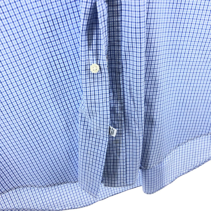 Ralph Lauren BLAKE short sleeve button down check shirt, men's size L cotton blue type Vintage Second Hand