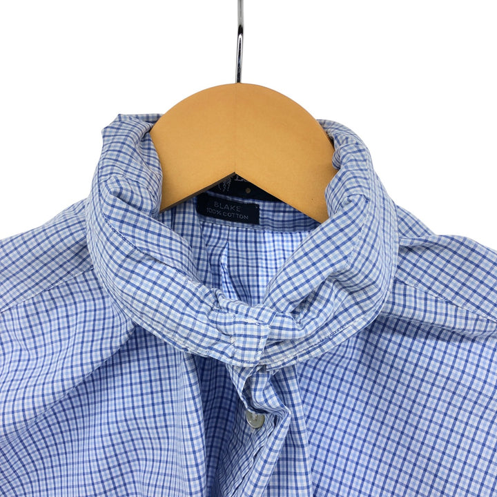 Ralph Lauren BLAKE short sleeve button down check shirt, men's size L cotton blue type Vintage Second Hand